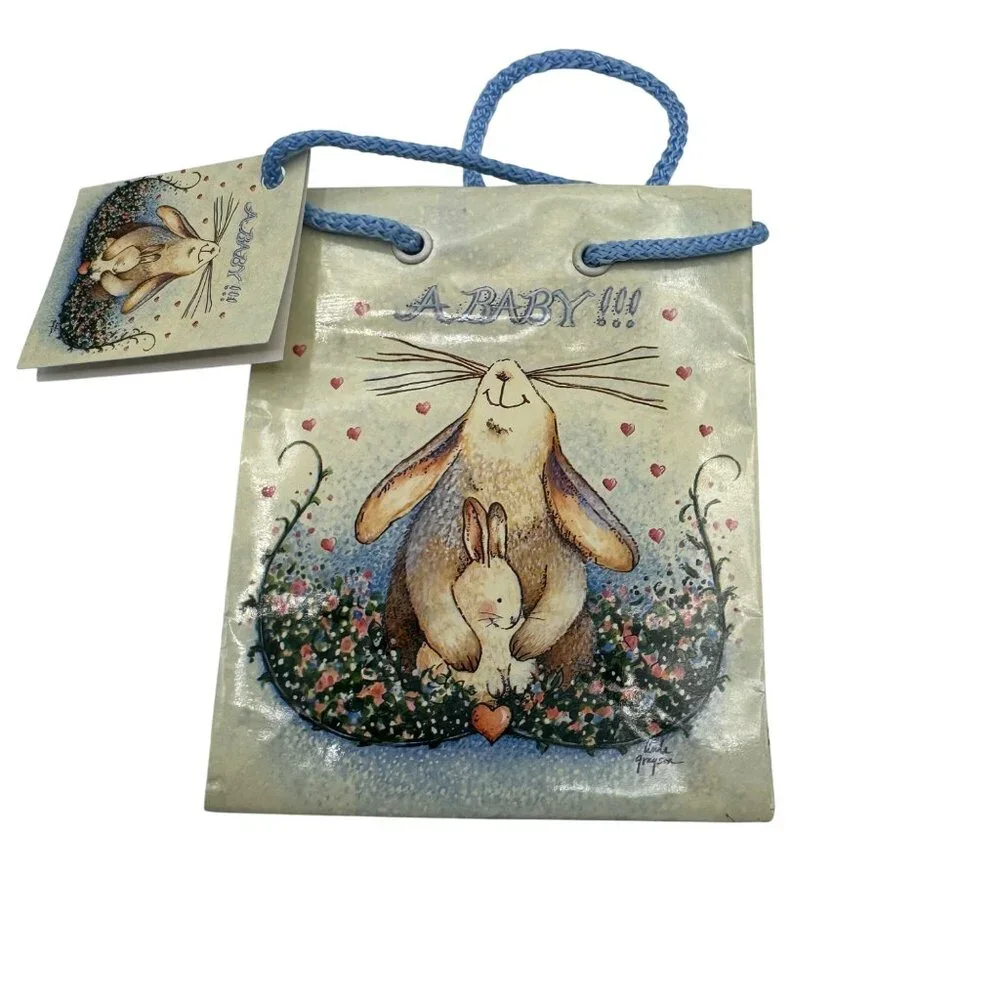 Linda Grayson Printwick Papers Baby Gift Bag With Bunny Illustration 4